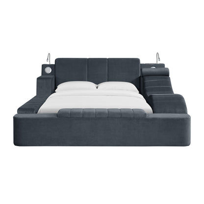 Ottawa Interchangeable Side Storage Bench in Grey Linen