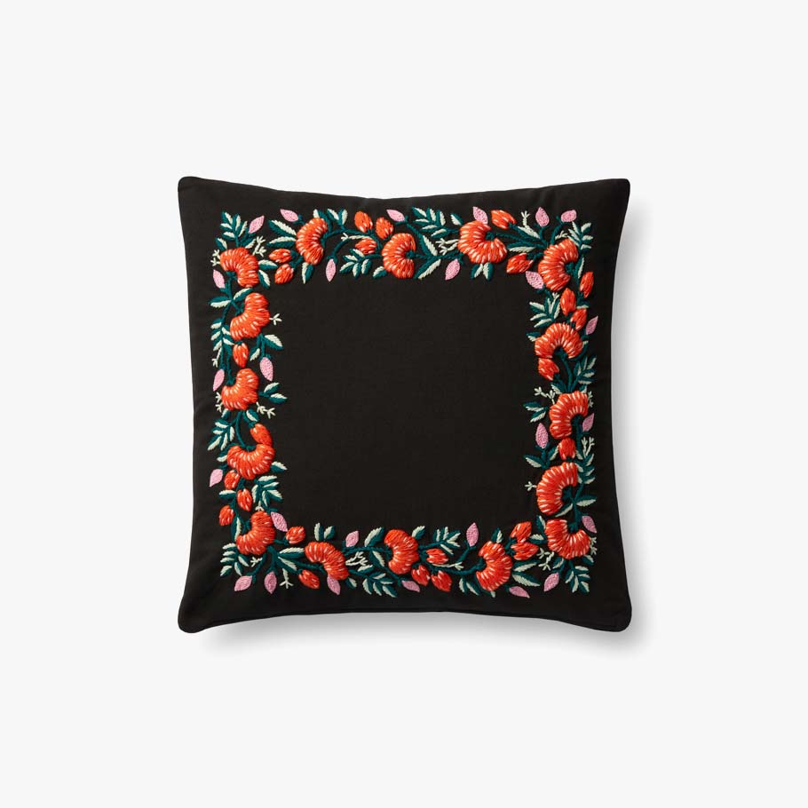 Rifle Paper Co. x Loloi Pillows P6079 Black / Multi