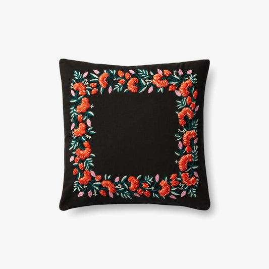 Rifle Paper Co. x Loloi Pillows P6079 Black / Multi