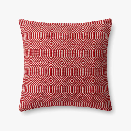 Loloi Pillows P0339 Red / Ivory
