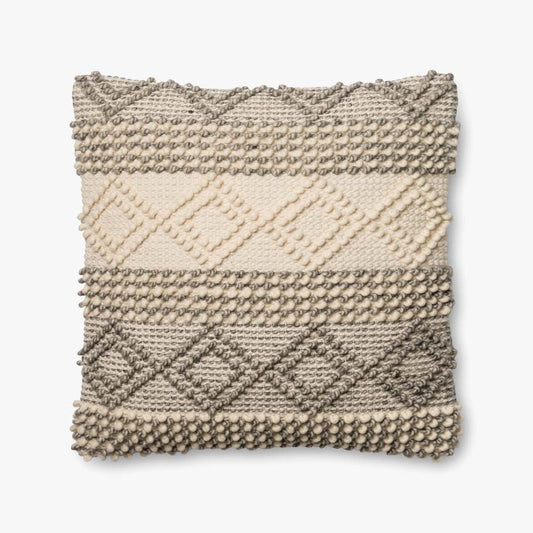 Magnolia Home de Joanna Gaines x Loloi Pillows P0460 Gris/Marfil
