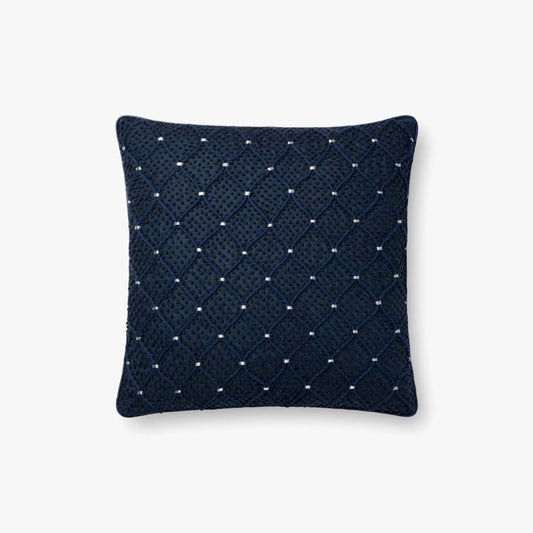 Almohadas Loloi P0675 Azul Marino/Plateado