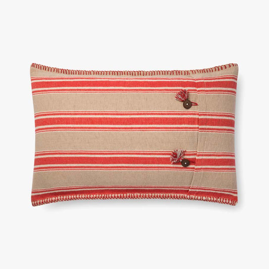 Loloi Pillows P0718 Red / Natural