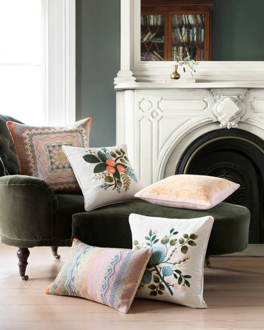 Rifle Paper Co. x Loloi Pillows P6036 Orange / Multi