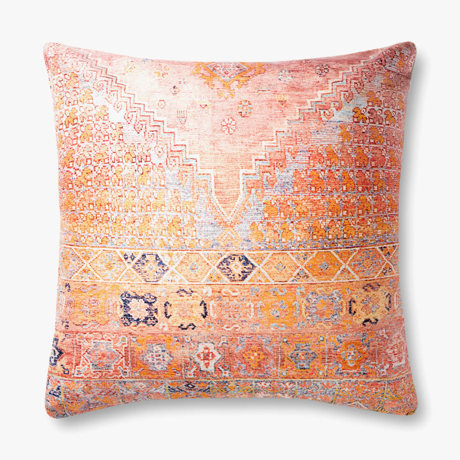 Loloi Floor Pillows P0885 Coral / Multi