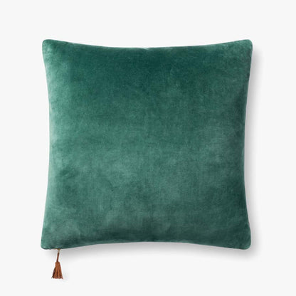 Magnolia Home by Joanna Gaines x Loloi Pillows P1153 Emerald / Amber