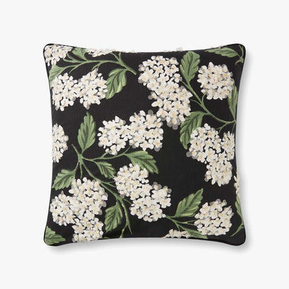 Rifle Paper Co. x Loloi Pillows PRP0019 Hydrangea Black