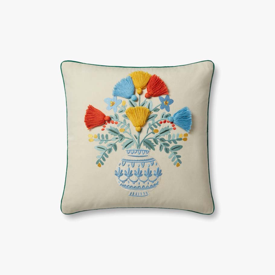 Rifle Paper Co. x Loloi Pillows PRP0052 Ivory