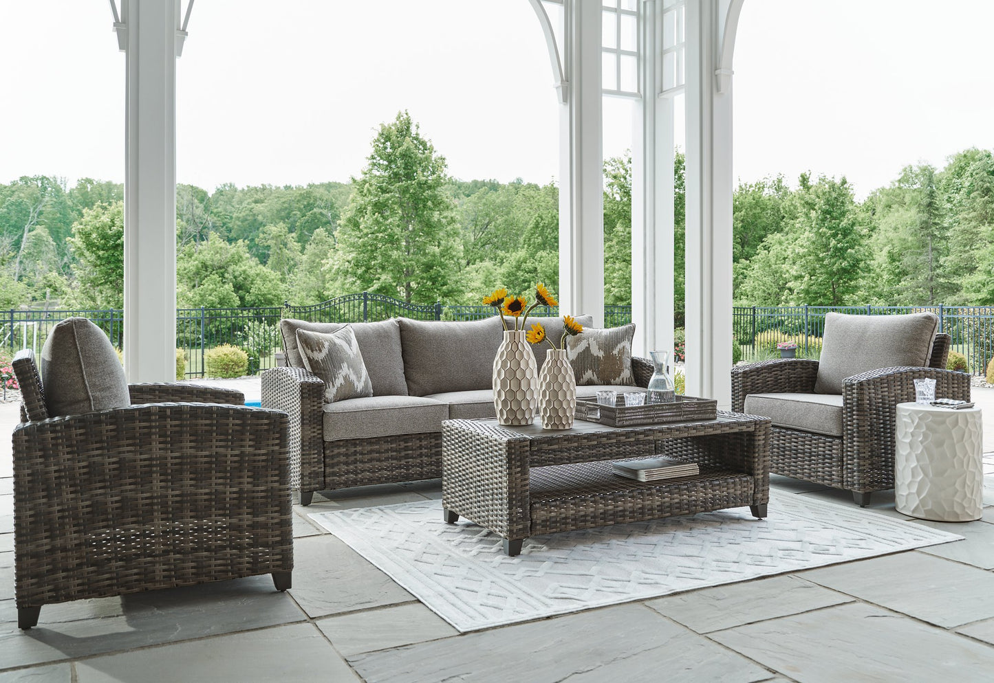 Oasis Court 4-Piece Outdoor Sofa and Chair Set