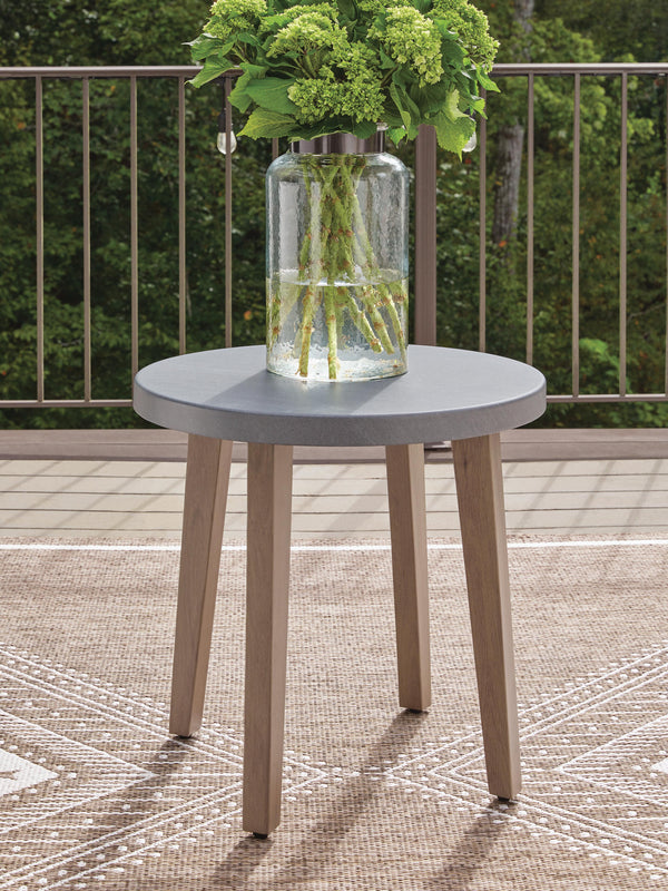 Francis Beach Round End Table