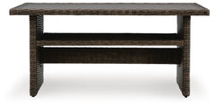 Brook Ranch Outdoor Sofa Sectional, Bench, Lounge Chair and Table