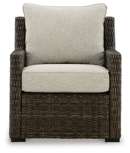 Brook Ranch Outdoor Sofa Sectional, Bench, Lounge Chair and Table