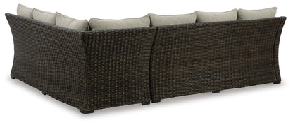 Brook Ranch Outdoor Sofa Sectional, Bench, Lounge Chair and Table