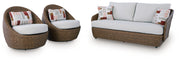 Cardiff Beach Loveseat & Swivel Chairs Set (3/CN)