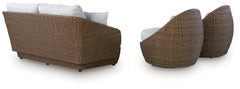 Cardiff Beach Loveseat & Swivel Chairs Set (3/CN)
