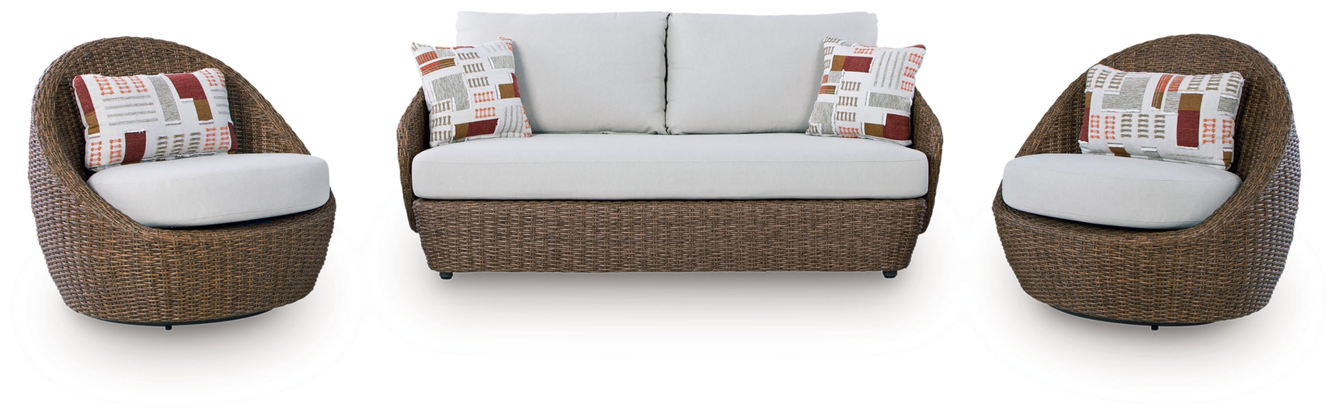 Cardiff Beach Love/Swivel Chairs Set (3/CN)