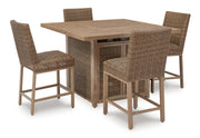 Walton Bridge Outdoor Bar Table and 4 Barstools