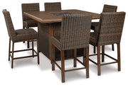Paradise Trail Square Bar Table w/Fire Pit