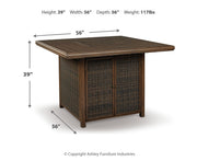 Paradise Trail Square Bar Table w/Fire Pit