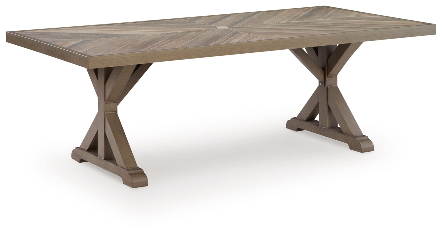Revare Beach RECT Dining Table w/UMB OPT