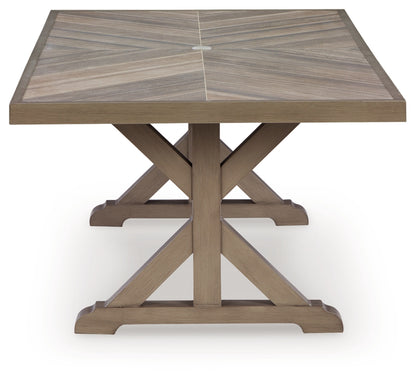 Revare Beach RECT Dining Table w/UMB OPT