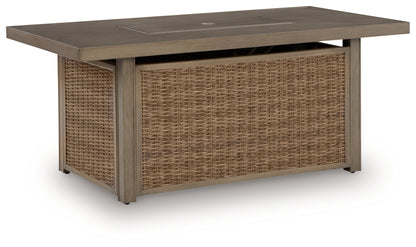 Revare Beach Rectangular Fire Pit Table