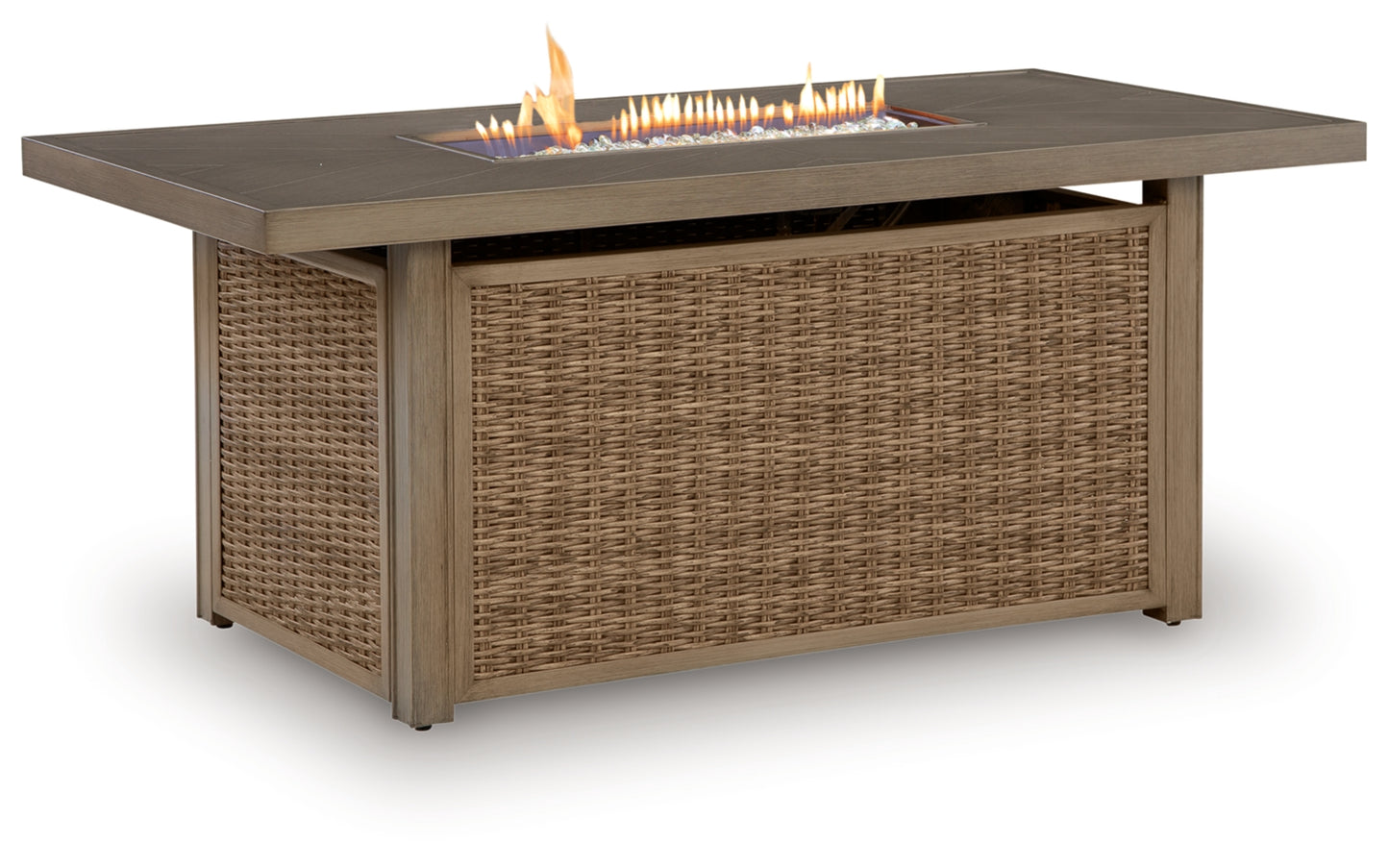 Revare Beach Rectangular Fire Pit Table