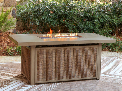 Revare Beach Rectangular Fire Pit Table