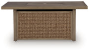 Revare Beach Rectangular Fire Pit Table