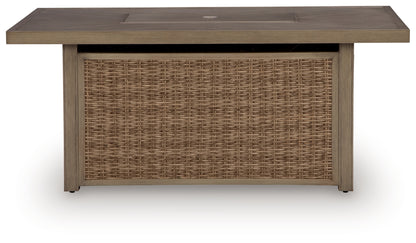 Revare Beach Rectangular Fire Pit Table