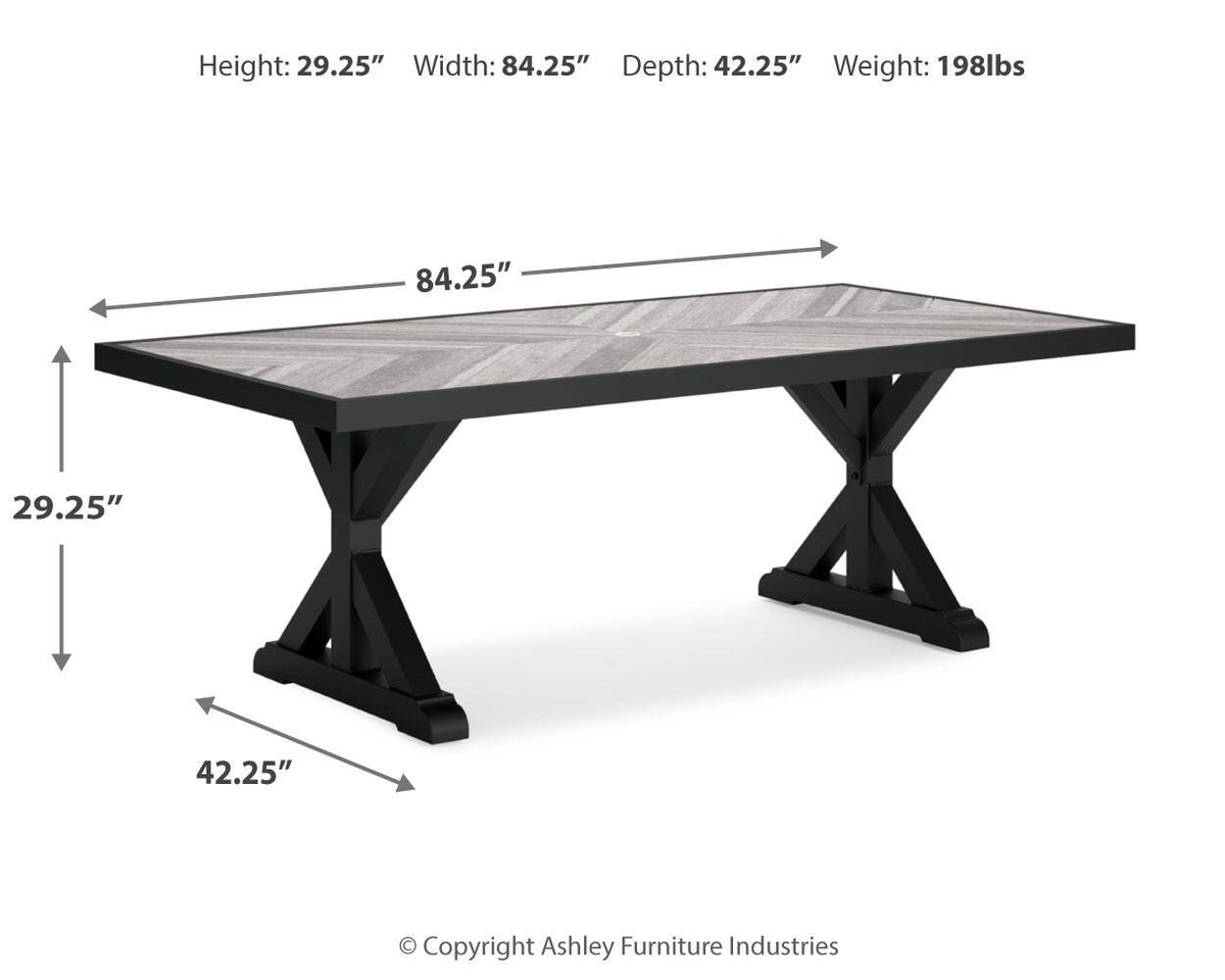 Beachcroft RECT Dining Table w/UMB OPT