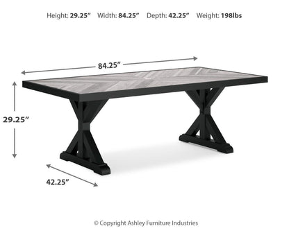 Beachcroft RECT Dining Table w/UMB OPT