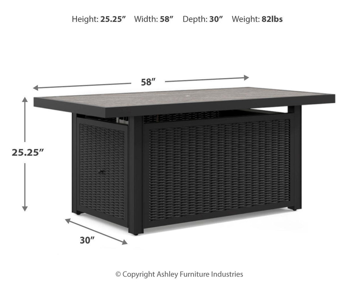 Beachcroft Rectangular Fire Pit Table