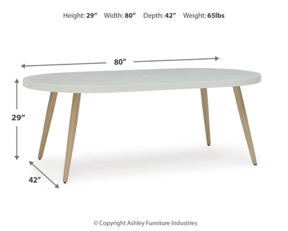 Seton Creek Oval Dining Table w/UMB OPT