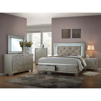 PLATINUM KING PLATFORM STORAGE 4PC BEDROOM SET