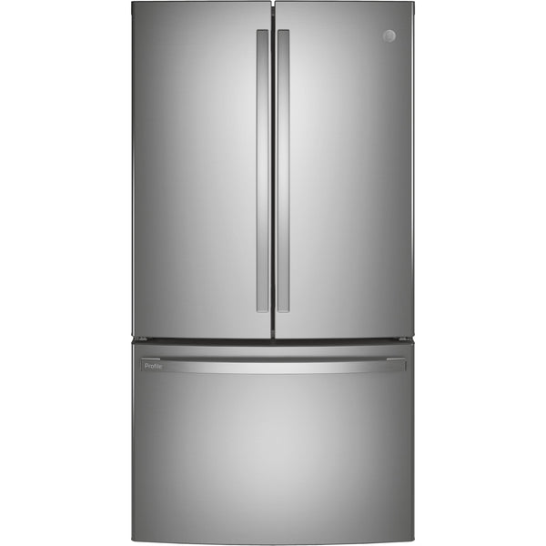 GE Profile 36-inch, 23.1 cu. ft. Counter-Depth French 3-Door Refrigerator with Interior Ice Maker PWE23KYNFS