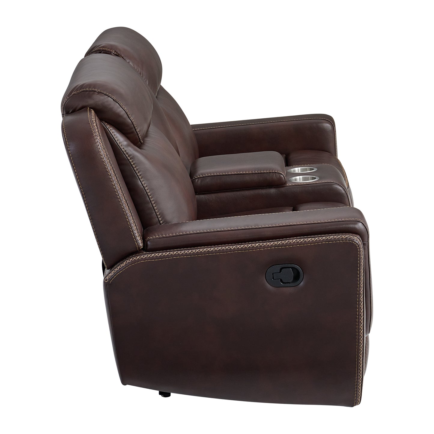 Panther Motion Loveseat with Console in Neono Brown