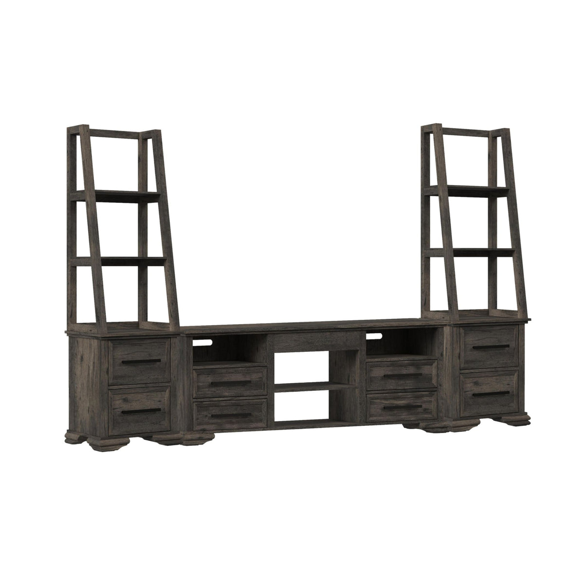 Park Ridge 3PC Entertainment Unit with 71'' TV Console in Charcoal