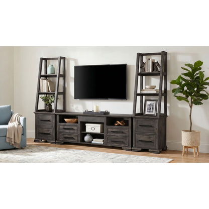 Park Ridge 3PC Entertainment Unit with 71'' TV Console in Charcoal
