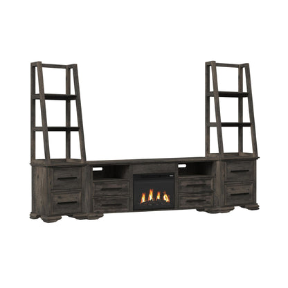 Park Ridge 4PC Entertainment Unit with 71'' TV Console in Charcoal