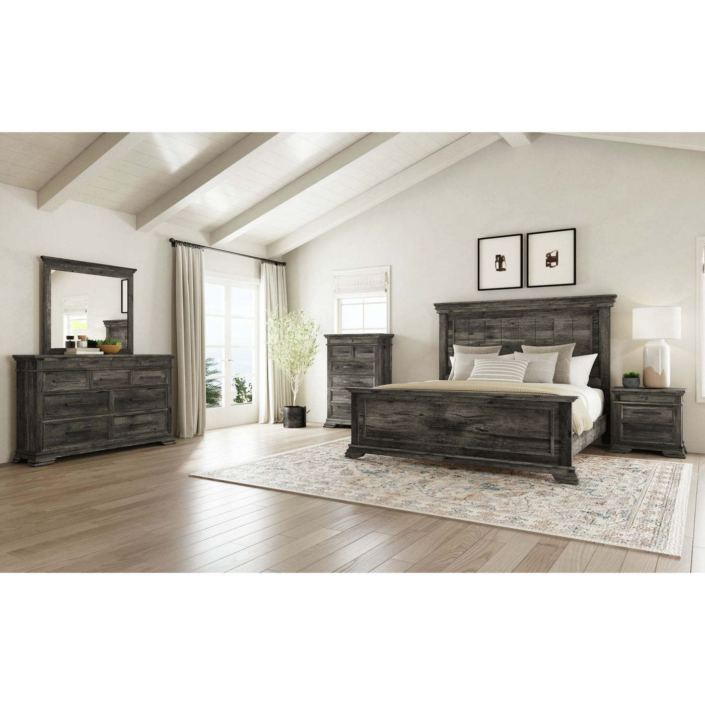 Park Ridge Dresser and Mirror Set in Charcoal