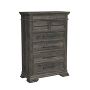Park Ridge King Sleigh Storage 5PC Bedroom Set with 2 Nightstands, Dresser & Chest in Charcoal