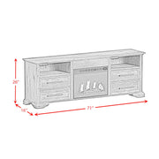 Park Ridge KIT - 71'' TV Console with Fireplace Insert in Charcoal