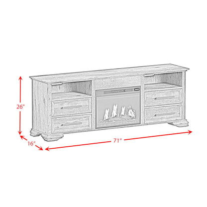 Park Ridge KIT - 71'' TV Console with Fireplace Insert in Charcoal