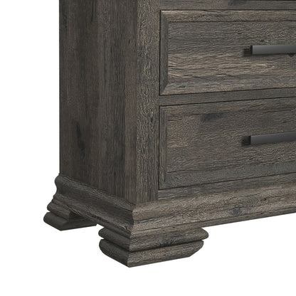 Park Ridge King Sleigh Storage 5PC Bedroom Set with 2 Nightstands, Dresser & Chest in Charcoal
