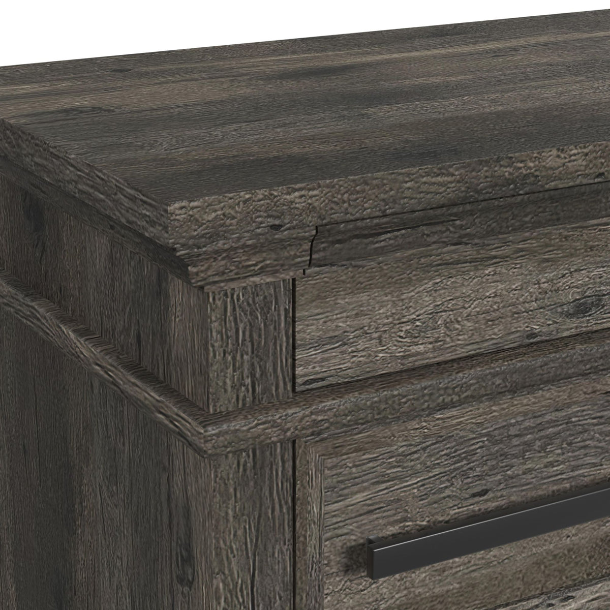 Park Ridge Queen Sleigh Storage 4PC Bedroom Set with 2 Nightstands & Dresser in Charcoal