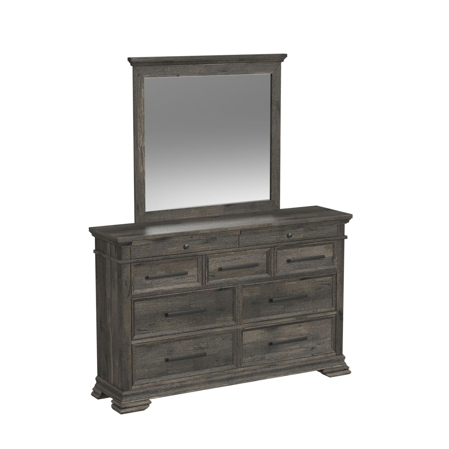 Park Ridge Twin Sleigh Storage 5PC Bedroom Set in Charcoal