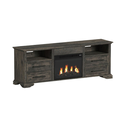 Park Ridge 4PC Entertainment Unit with 71'' TV Console in Charcoal