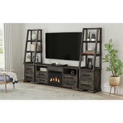 Park Ridge 4PC Entertainment Unit with 71'' TV Console in Charcoal