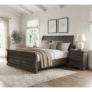 Park Ridge Queen Sleigh Storage 3PC Bedroom Set with 2 Nightstands in Charcoal